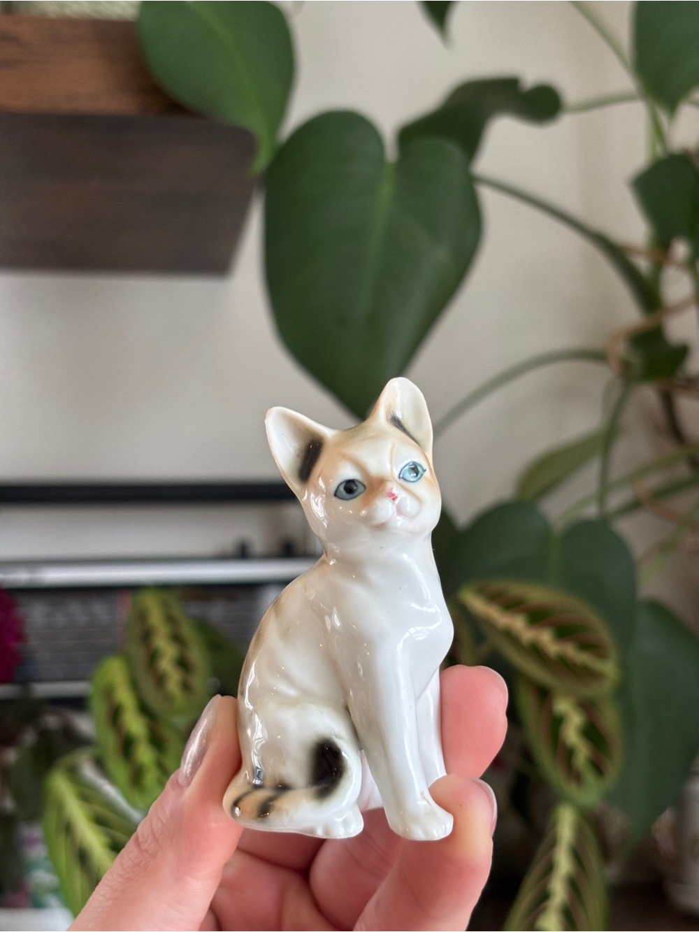 EUC Vintage MCM Enesco Porcelain Tabby Cat Kitten Figurine | Circa 1960s - 1980s